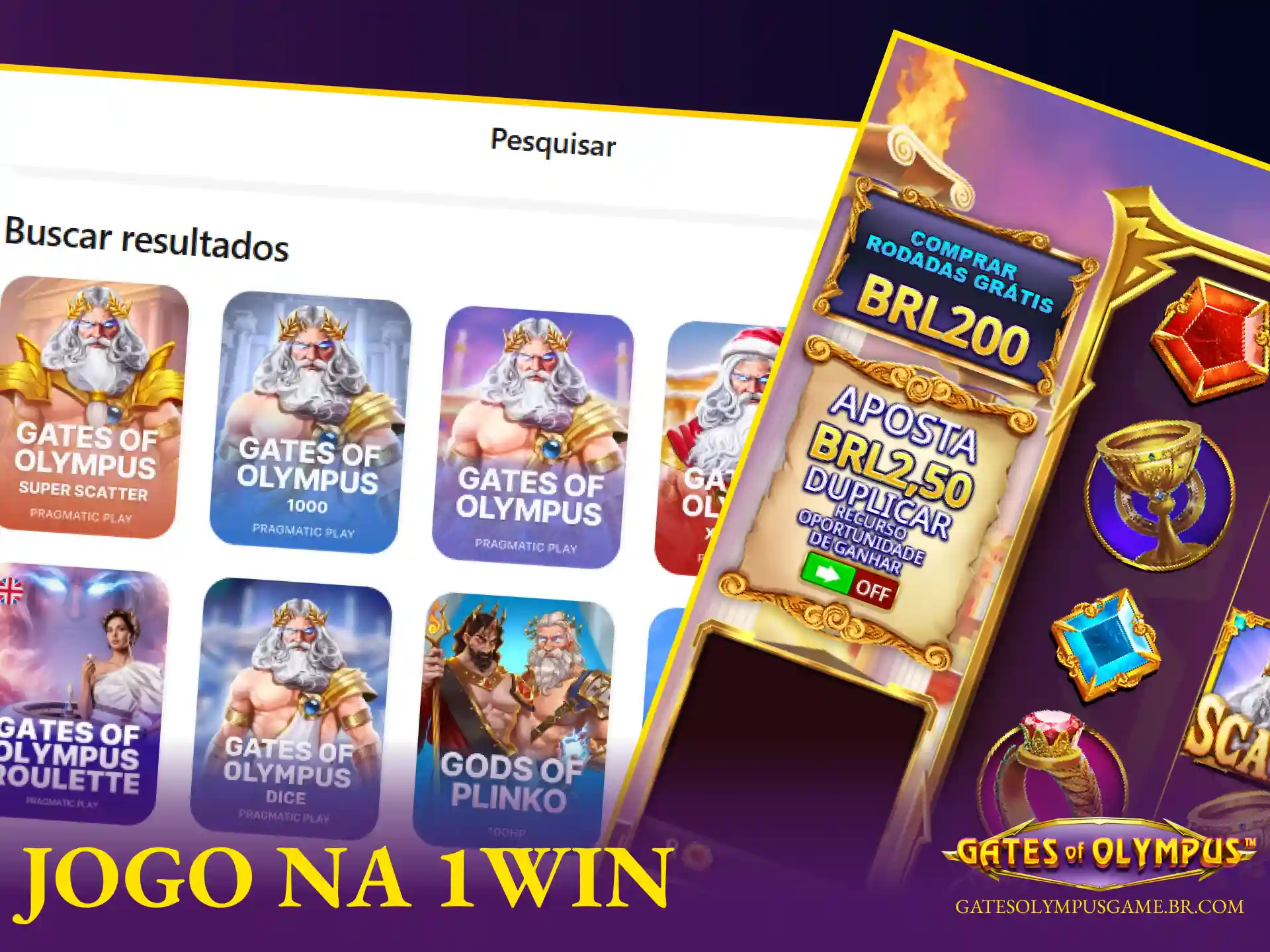 Visão geral de como jogar o caça-níquel Gates of Olympus na 1win no Brasil.