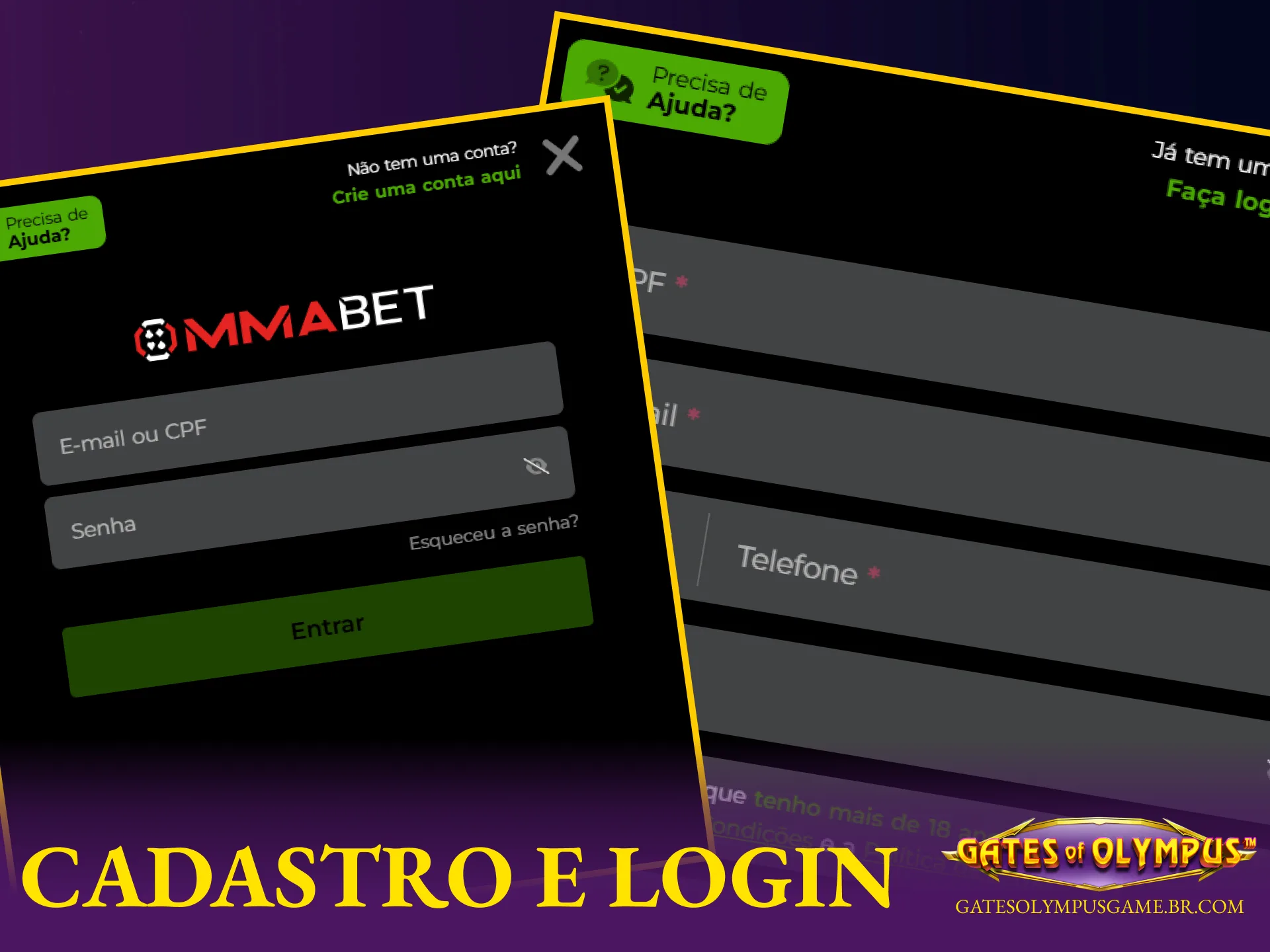 Passo a passo para criar uma conta e fazer login seguro no cassino online MMAbet.