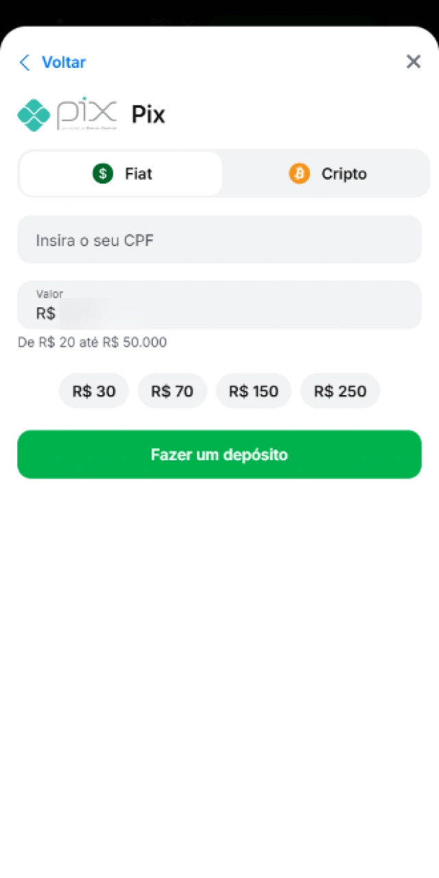 Seleção e ativação das promoções ou bônus de depósito disponíveis para o caça-níquel.